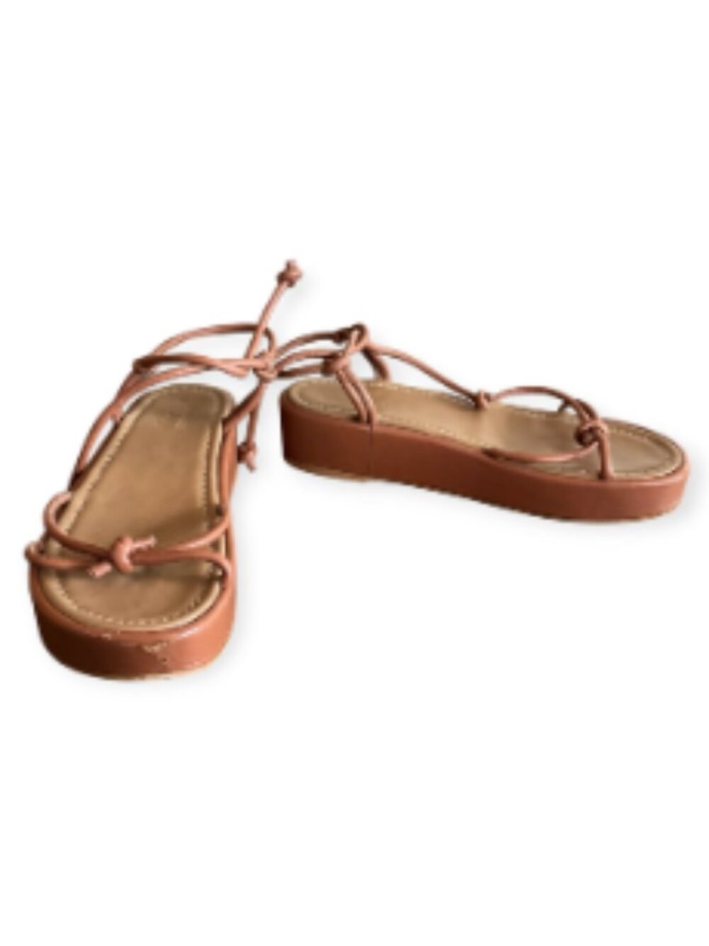 Flattered Leather Wrap Sandals Made In Spain EU 38 US 7.5 8